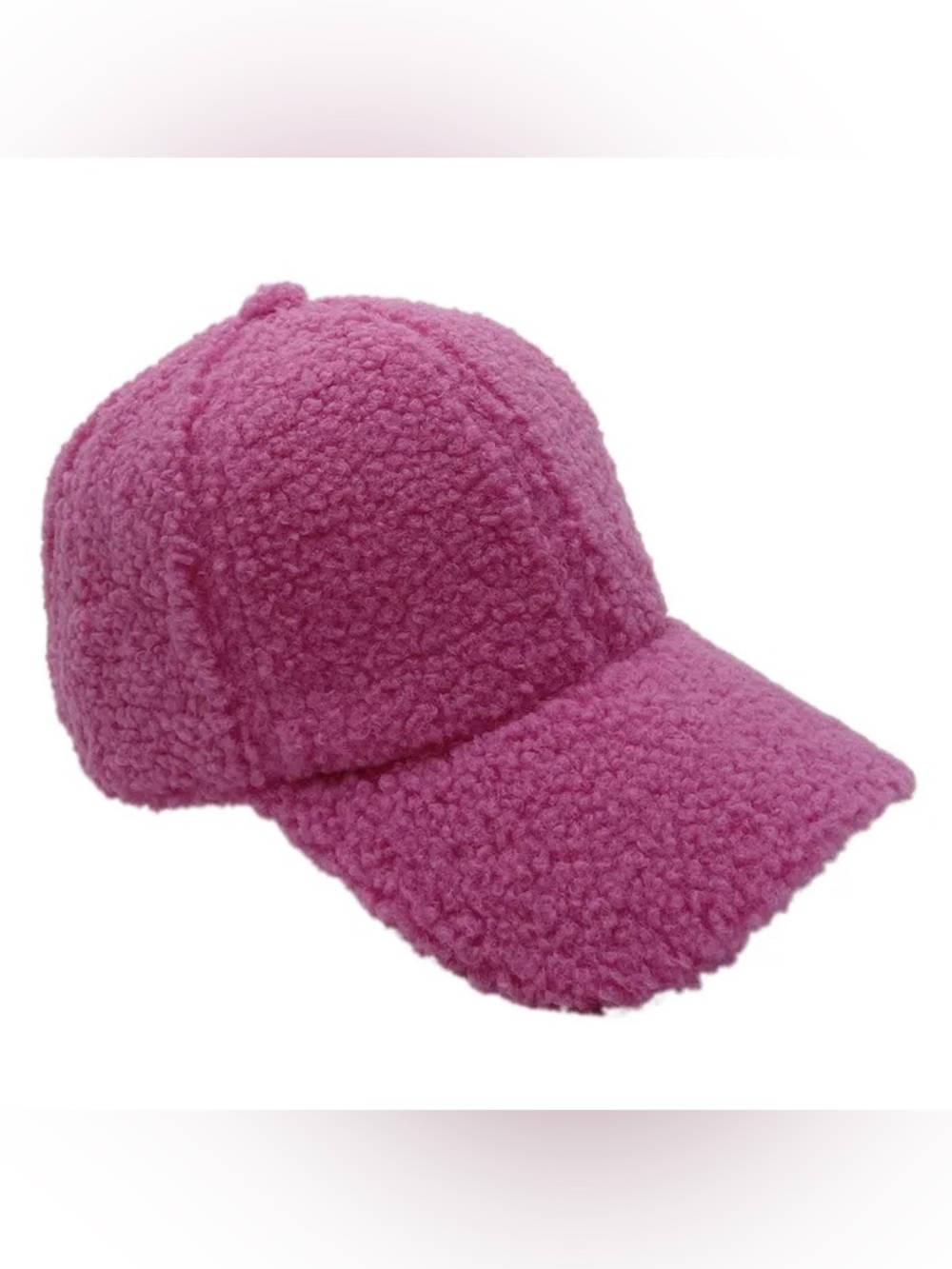 Pink Sherpa Baseball Cap - Cozy Women's Hat